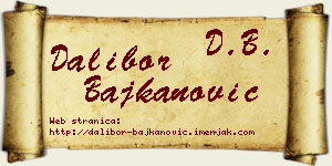 Dalibor Bajkanović vizit kartica